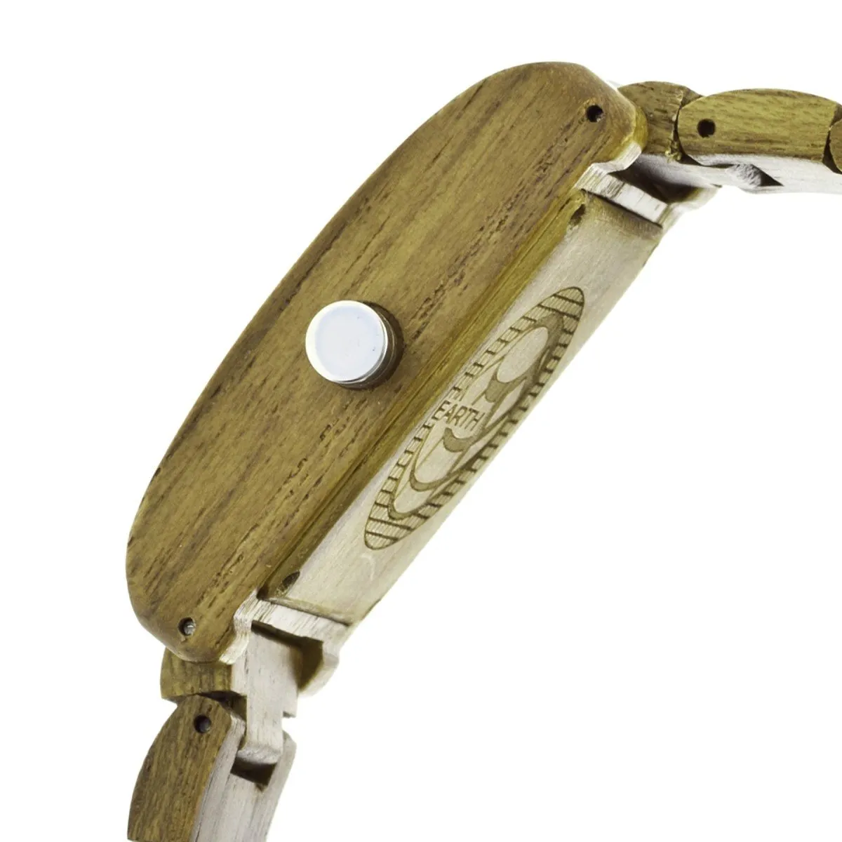 Earth Wood Trunk Bracelet Watch w/Date