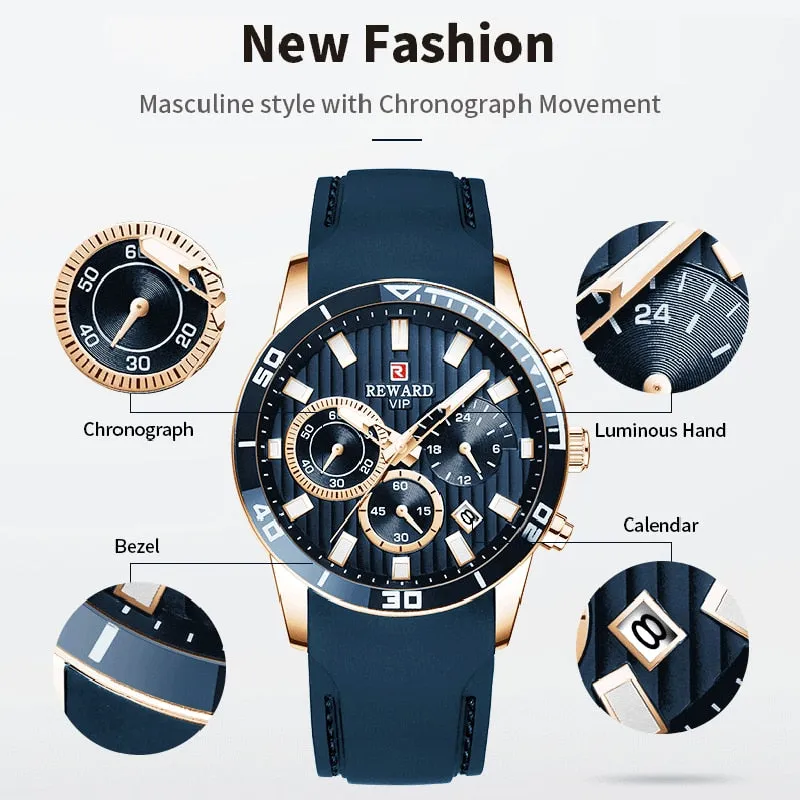 Fashion Luxury Waterproof Sport Stopwatch Quartz Watches