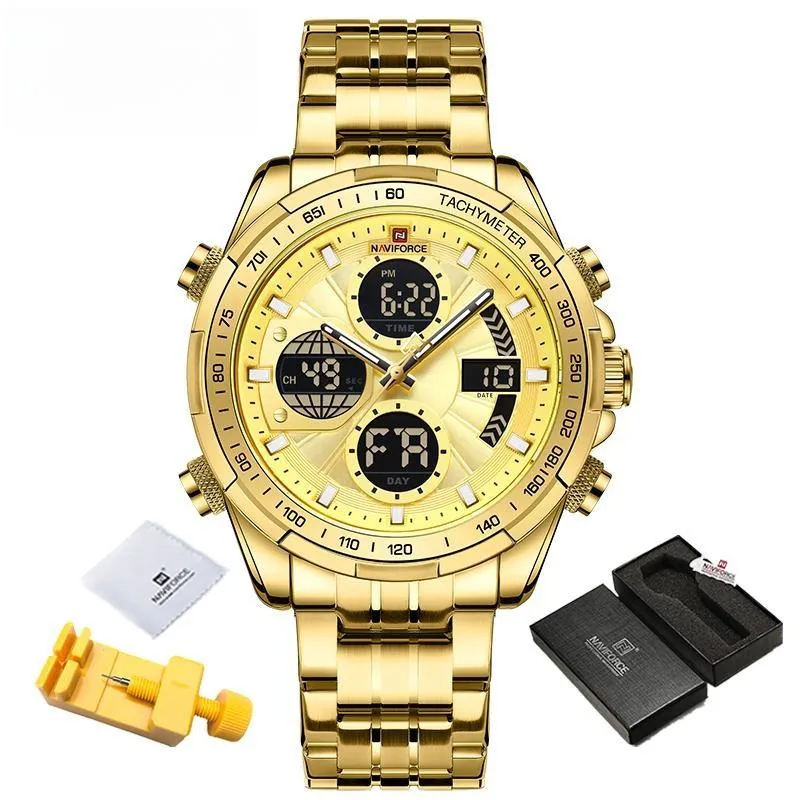 Fashion Wrist Watch Mens Stainless Steel Analog Digital Quartz Watches