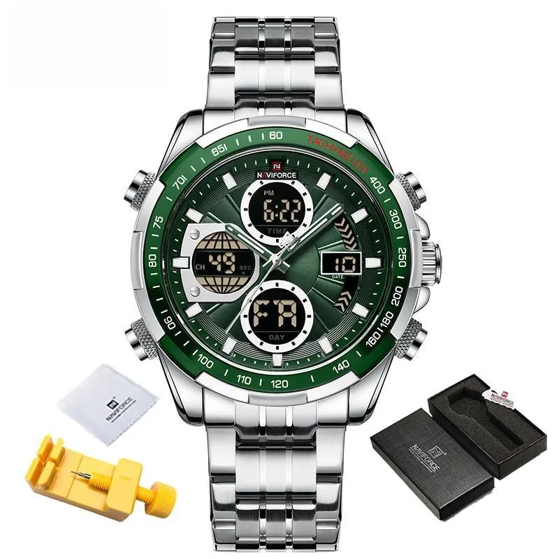 Fashion Wrist Watch Mens Stainless Steel Analog Digital Quartz Watches