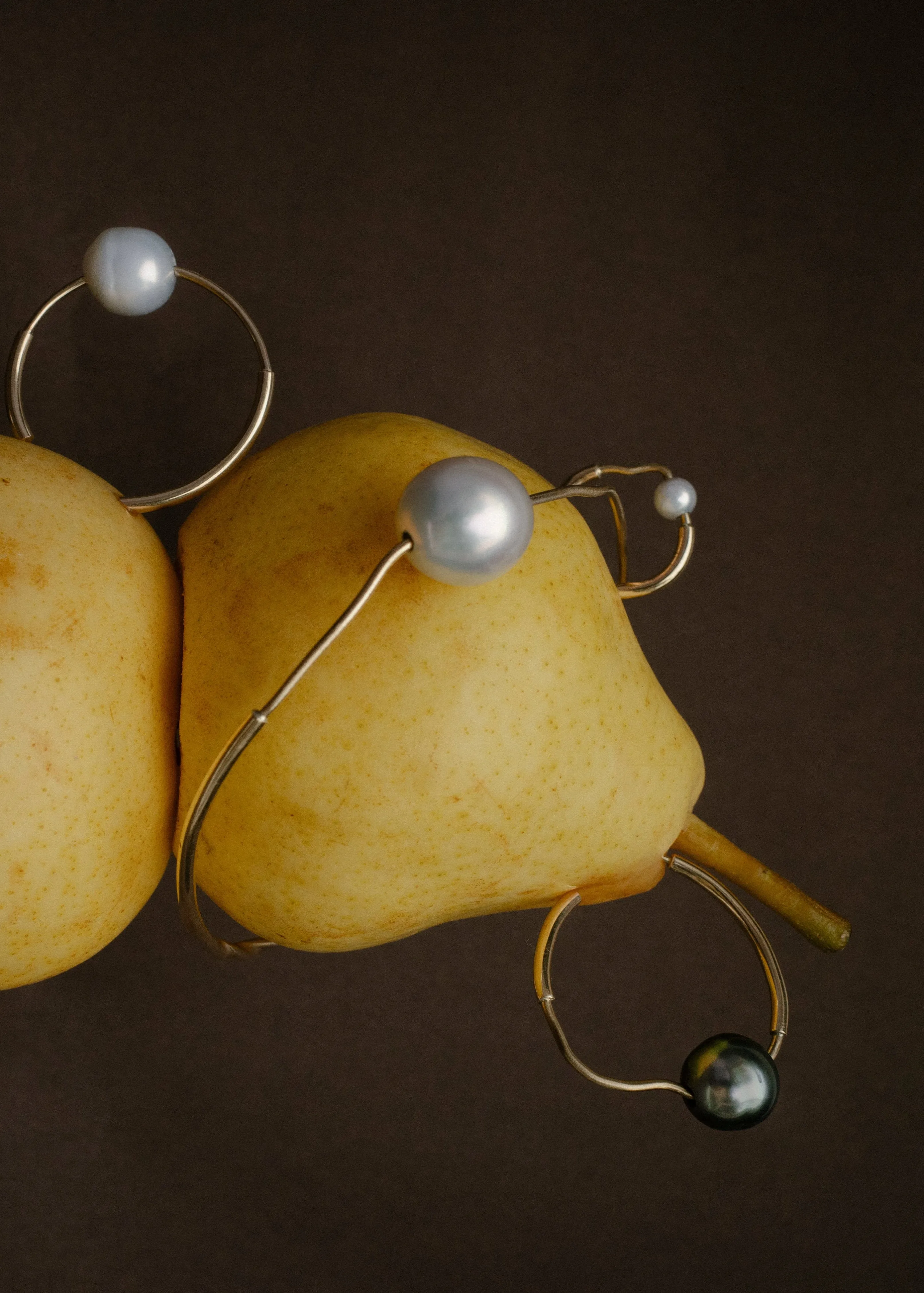 Forest Sculpted Single Earring  -Tahitian pearl