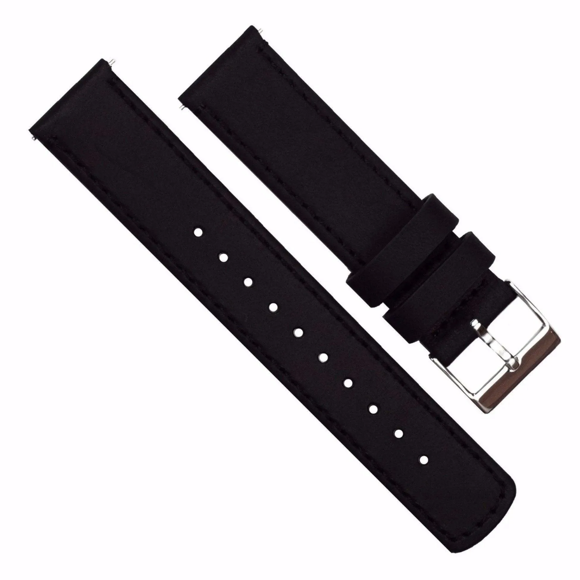 Fossil Gen 5 | Black Leather &  Stitching by Barton Watch Bands
