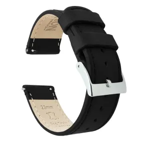 Fossil Gen 5 | Black Leather &  Stitching by Barton Watch Bands