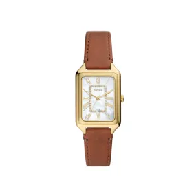 Fossil Raquel Three-Hand Date Medium Brown Leather Watch