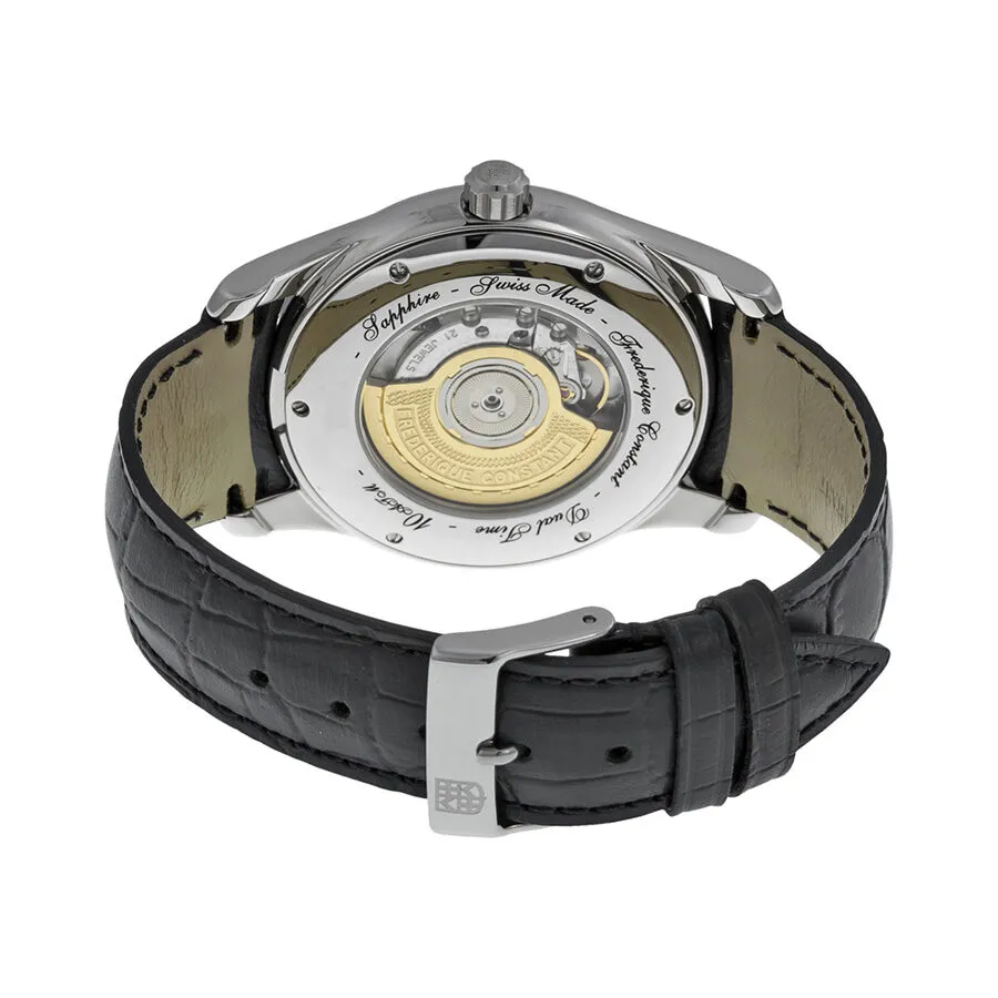 Frederique Constant Clear Vision Automatic White Dial Black Leather Men's Watch FC-325S6B6