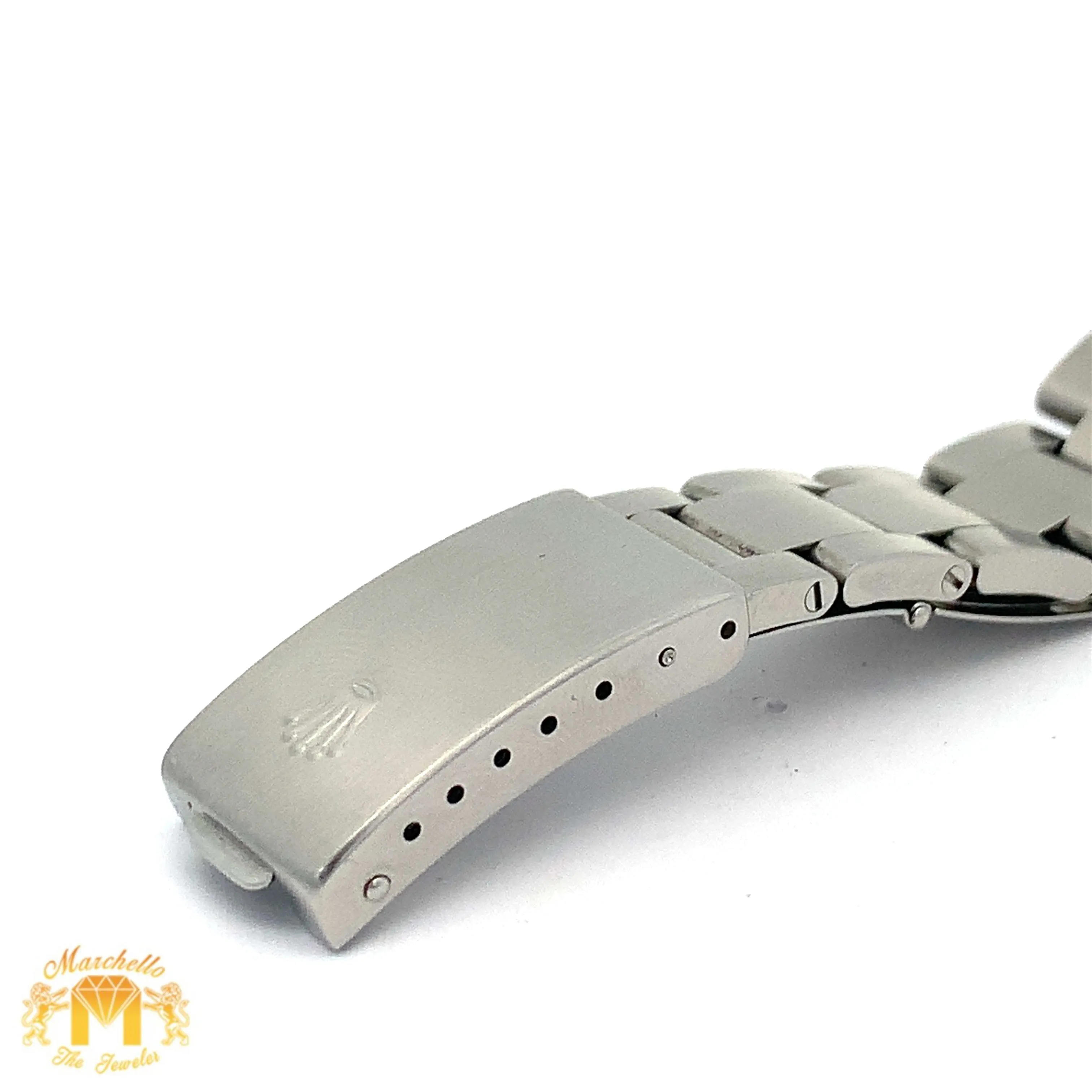 Full factory 34mm Rolex Air-King Watch with Stainless Steel Oyster Bracelet (smooth bezel, silver dial)