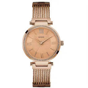 Guess Soho Rose Gold Stainless Steel Rose Gold Dial Quartz Watch for Ladies - W0638L4