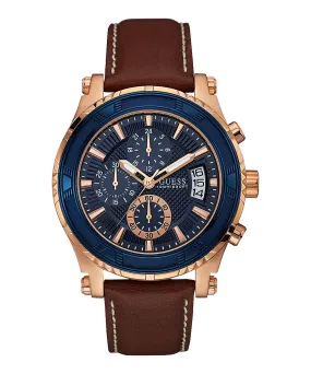 Guess U0673G3 Brown Leather Strap Men Watches