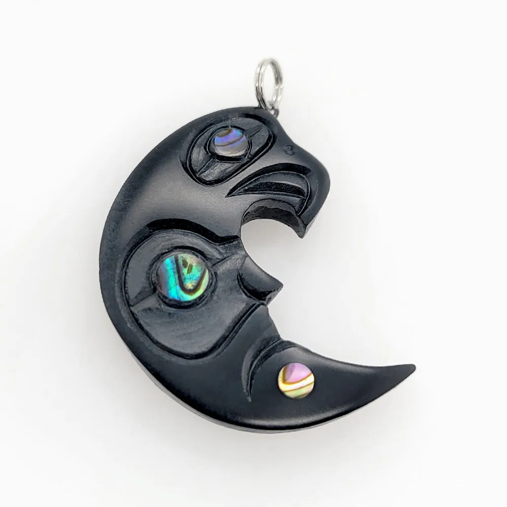 Haida Eagle Moon Argillite Pendant