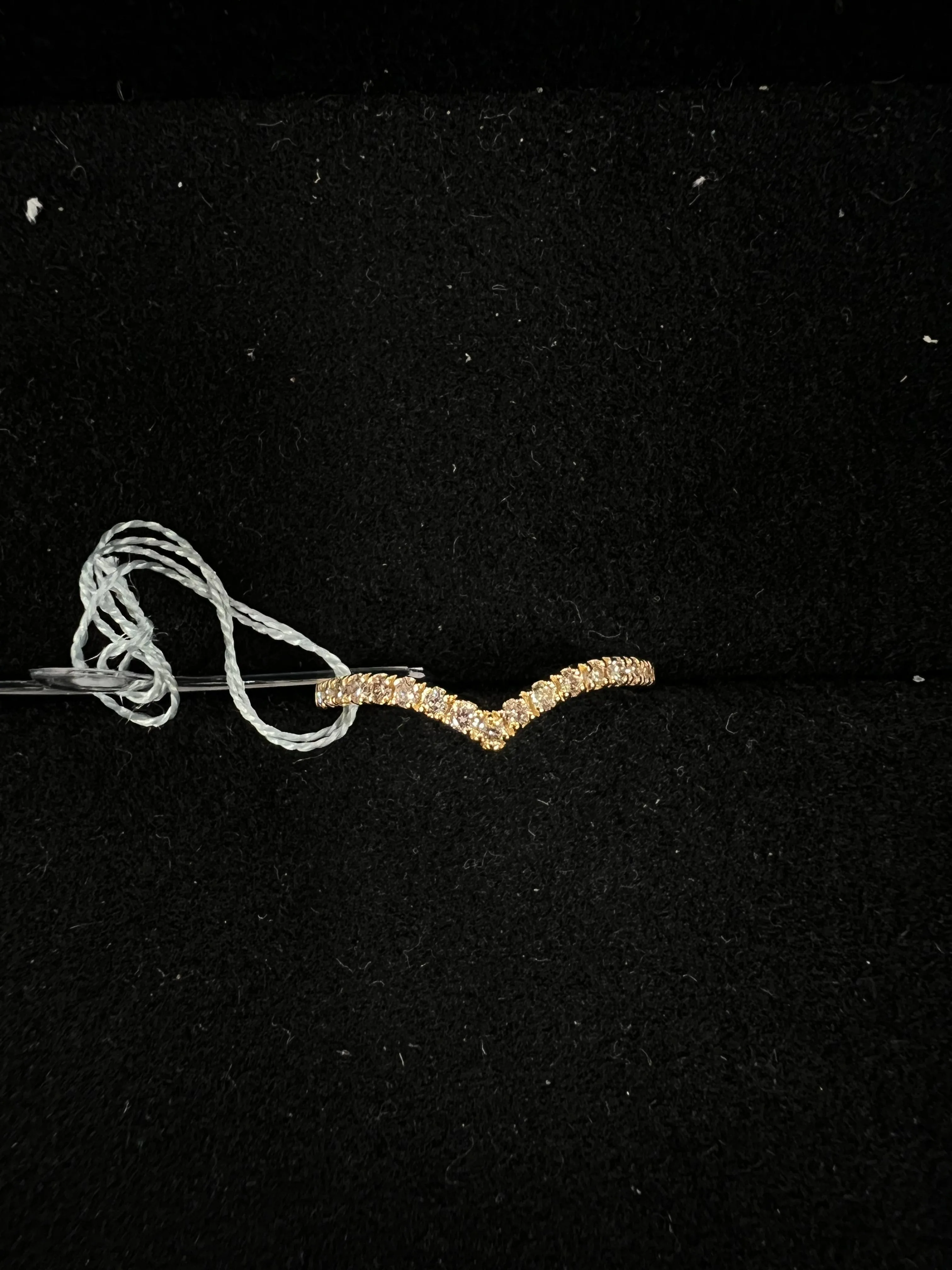 Half Eternity Chevron Diamond Band 18K YG #53 R20253