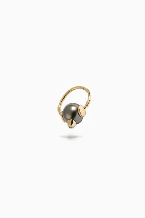 HANNAH MARTIN | 18K YELLOW GOLD DIAMOND STUDDED PEARL 'CAPTIVE' S EARRING