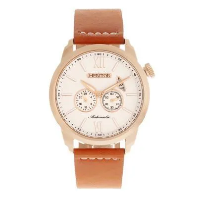 Heritor Automatic Wellington Leather-Band Watch