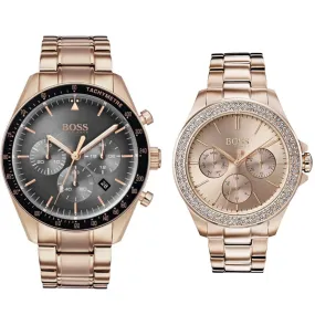 Hugo Boss Rose Gold Chronograph His & Hers Gift Set