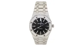 Iced Out Audemars Piguet Royal Oak 36 mm Black Dial