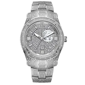 Jbw Jet Setter Gmt Quartz Watch 1.00 Ctw Diamond Men's Watches - Silver - J6370