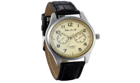Lancardo Fashion Pu Leather Strap Luminous Hands Quartz Wristwatch