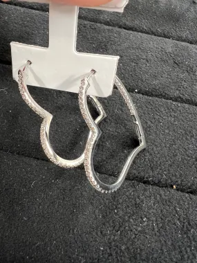 Large Heart Diamond Hoops PT900 E03517