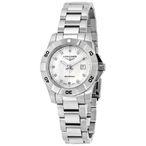 Longines HydroConquest White Pearl Dial Ladies Watch L3.298.4.87.6