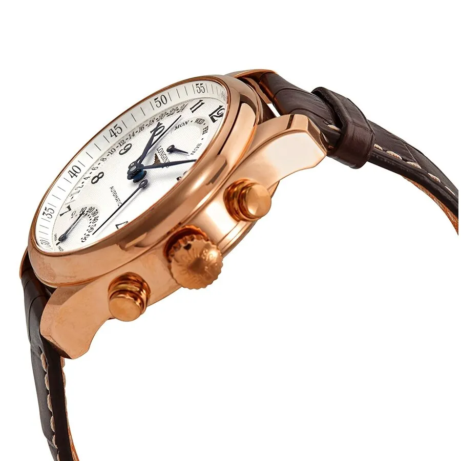 Longines Master 18kt Rose Gold Automatic Guilloche Silver Dial Men's Watch L2.715.8.78.3