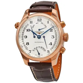 Longines Master 18kt Rose Gold Automatic Guilloche Silver Dial Men's Watch L2.715.8.78.3