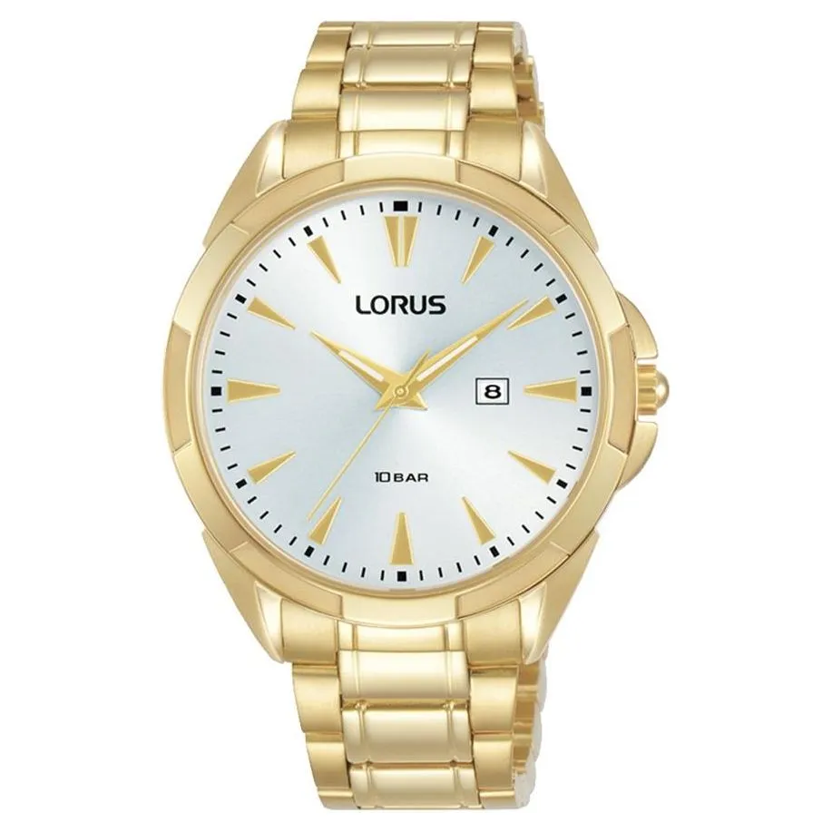 Lorus Ladies Analog Watch with Date, Stainless Steel Bracelet & White Dial RJ262BX9