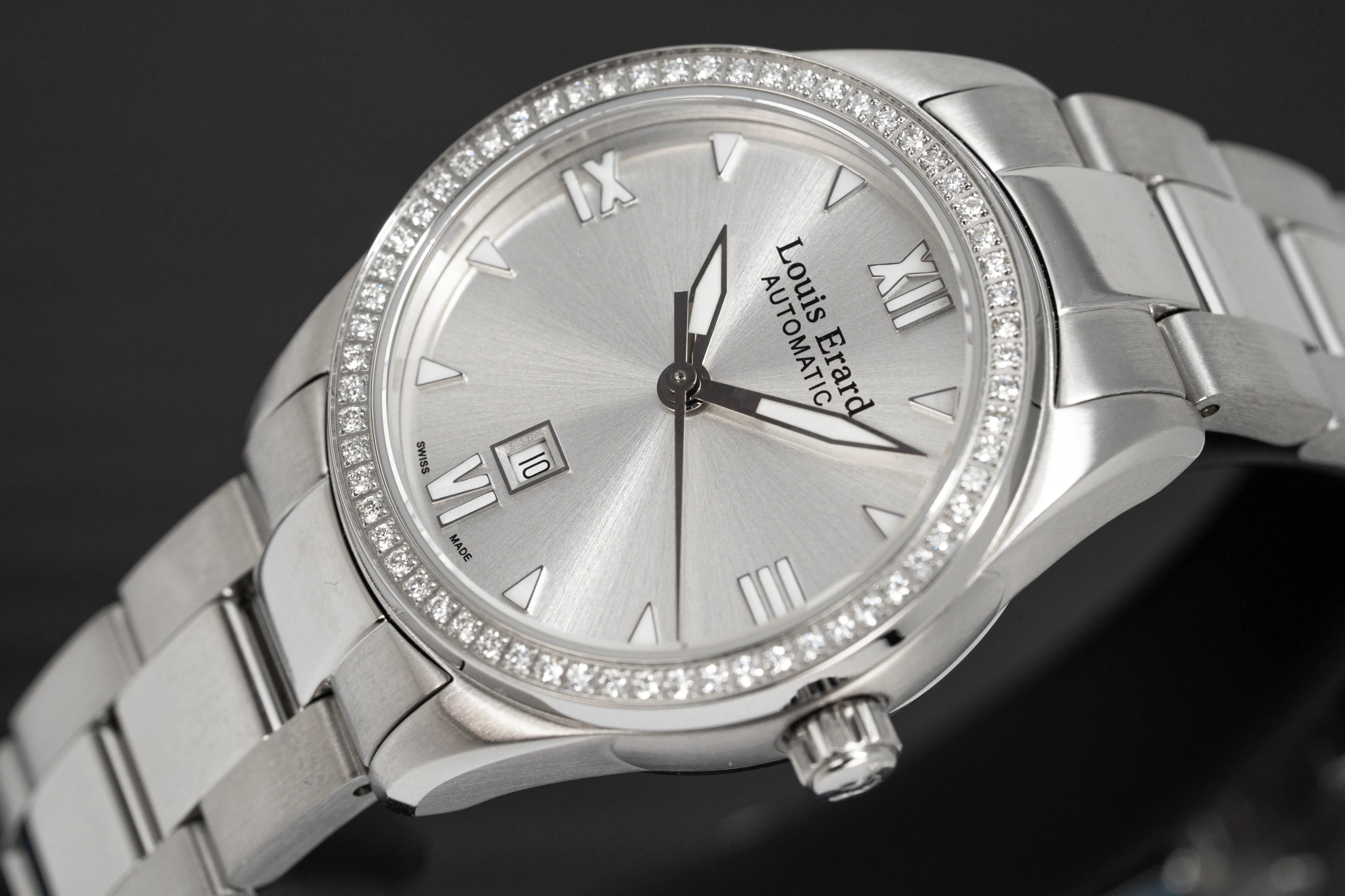Louis Erard Watch Ladies Heritage Sport Diamond Silver 20100SE01.BMA17