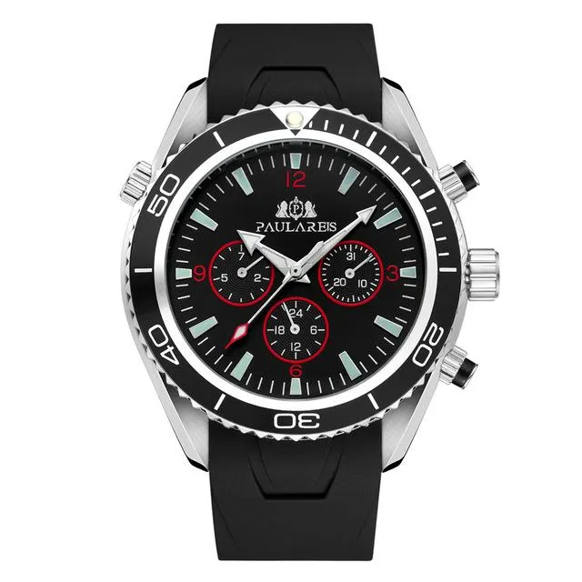 Luxury Automatic Bond Chrono Watch - Rubber Strap