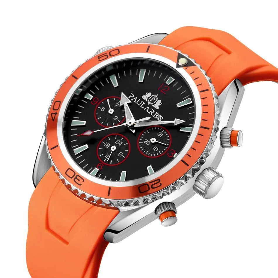 Luxury Automatic Bond Chrono Watch - Rubber Strap