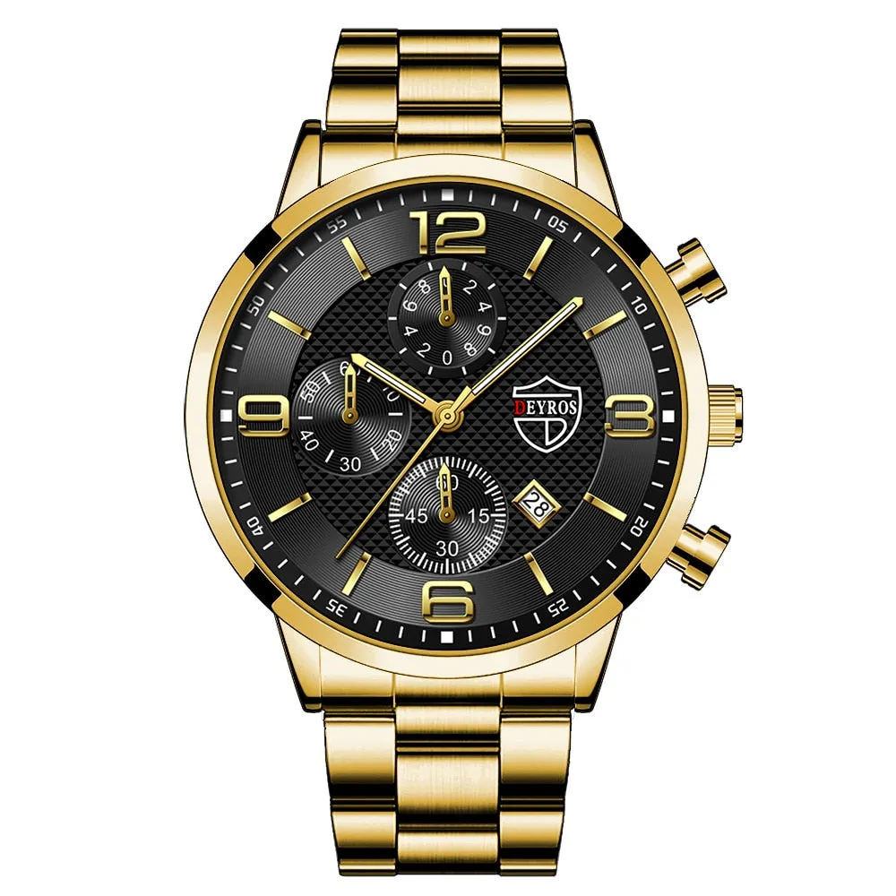 Luxury Business Men Watchs Stainless Steel Quartz WristWatch