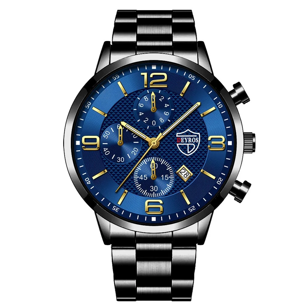 Luxury Business Men Watchs Stainless Steel Quartz WristWatch