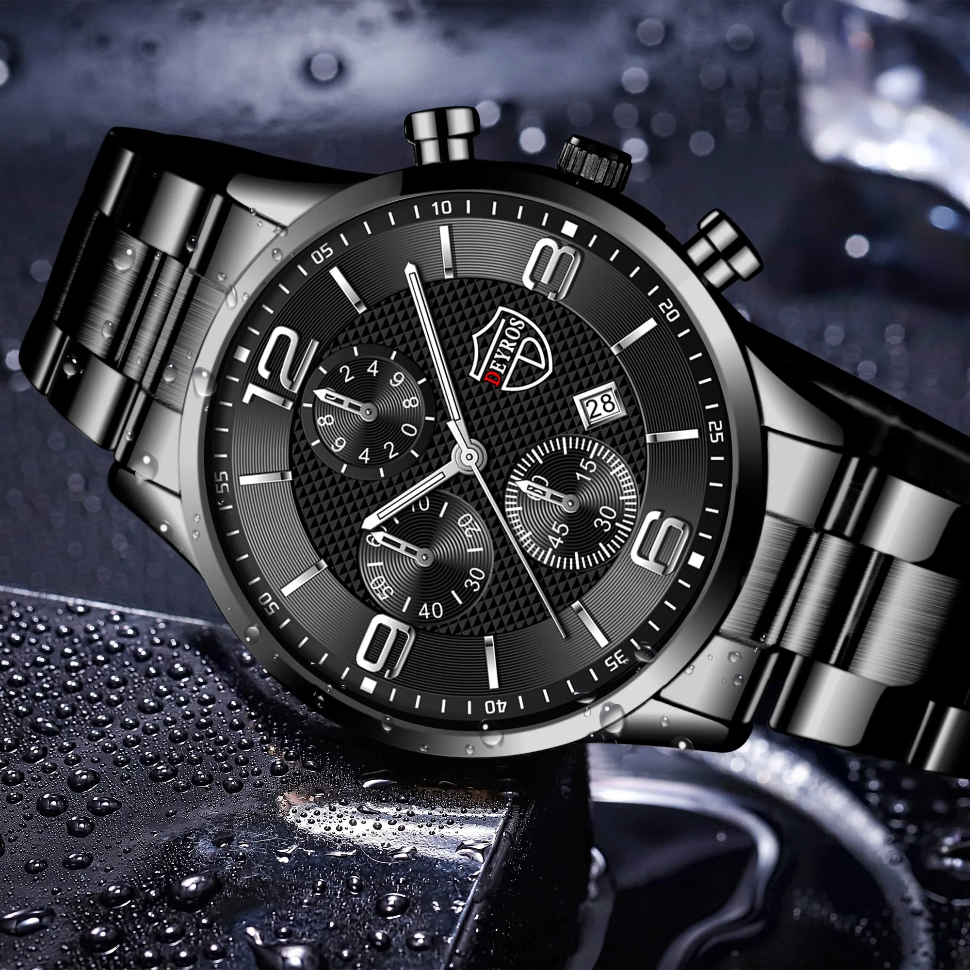 Luxury Business Men Watchs Stainless Steel Quartz WristWatch