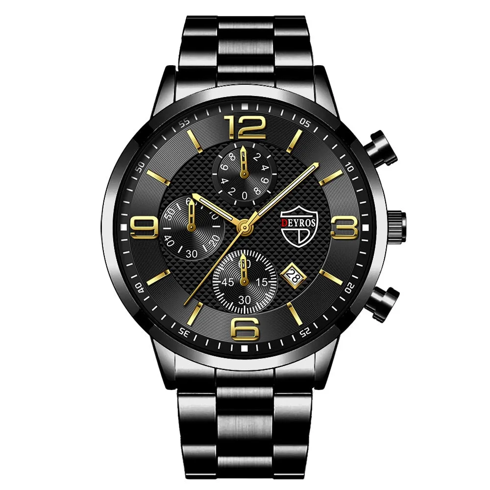 Luxury Business Men Watchs Stainless Steel Quartz WristWatch
