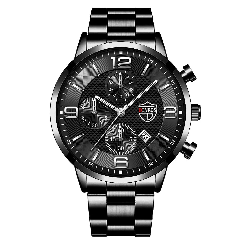 Luxury Business Men Watchs Stainless Steel Quartz WristWatch