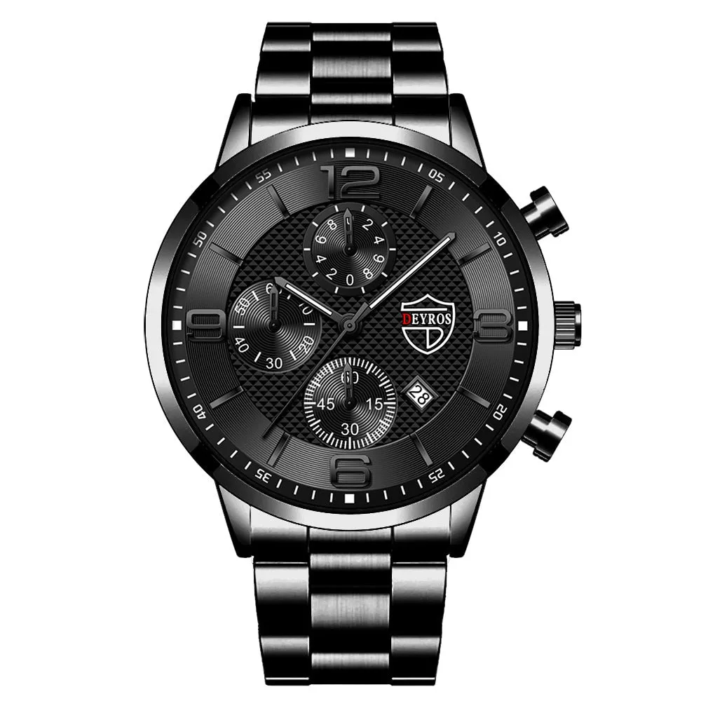 Luxury Business Men Watchs Stainless Steel Quartz WristWatch