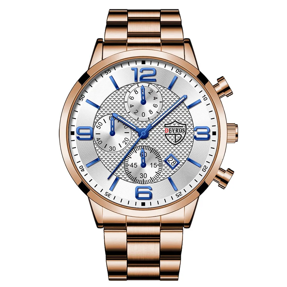 Luxury Business Men Watchs Stainless Steel Quartz WristWatch