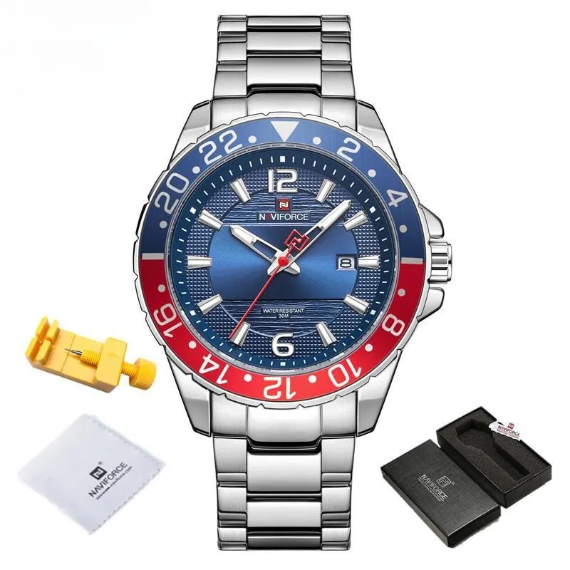 Luxury Classic Gold Men Watch Quartz Date Business Clock Stainless Steel 3ATM Waterproof Wristwatch