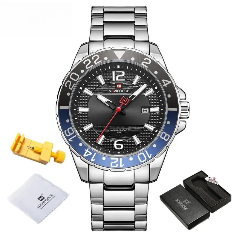 Luxury Classic Gold Men Watch Quartz Date Business Clock Stainless Steel 3ATM Waterproof Wristwatch