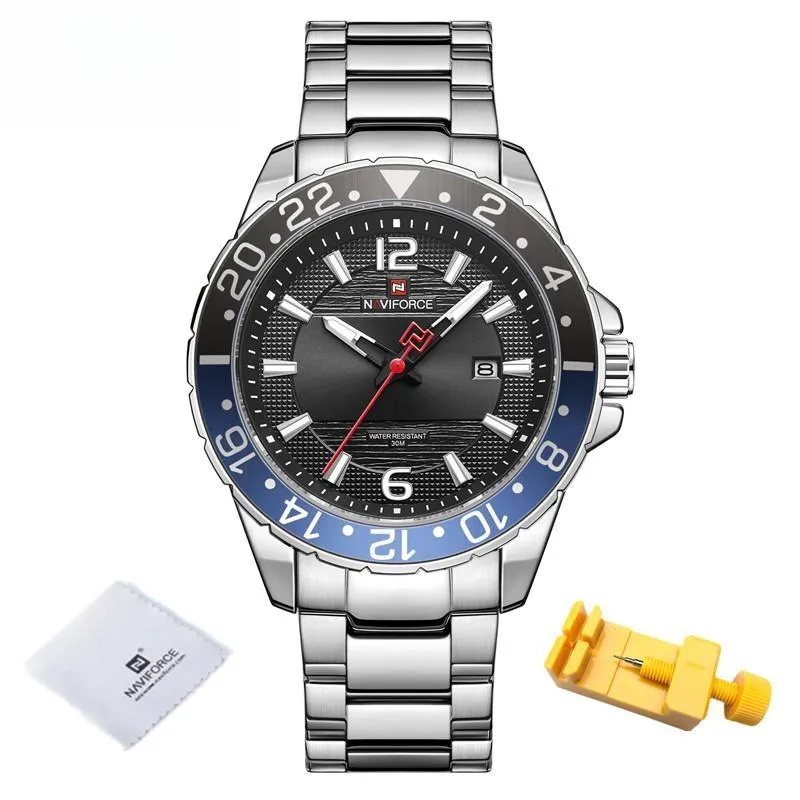 Luxury Classic Gold Men Watch Quartz Date Business Clock Stainless Steel 3ATM Waterproof Wristwatch