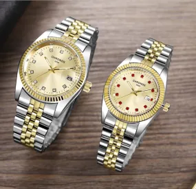 Luxury Gold  Couple Watch Diamond Women's Watch