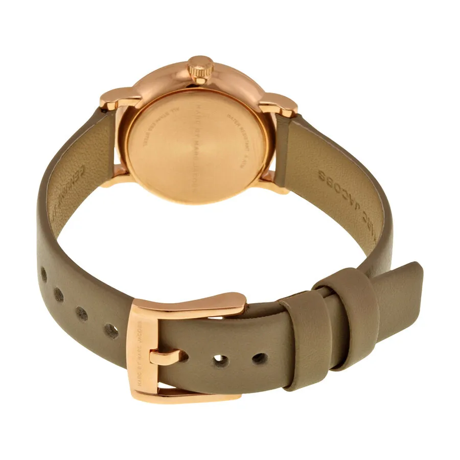 Marc by Marc Jacobs Baker Grey Dial Gravel Gray Leather Ladies Watch MBM1318