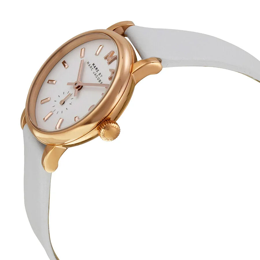 Marc by Marc Jacobs Baker White Dial White Leather Band Ladies Watch MBM1284