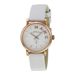 Marc by Marc Jacobs Baker White Dial White Leather Band Ladies Watch MBM1284