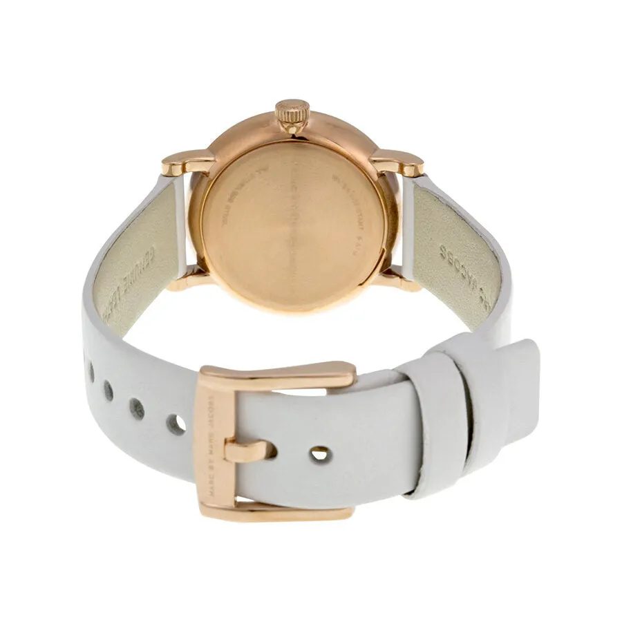 Marc by Marc Jacobs Baker White Dial White Leather Band Ladies Watch MBM1284
