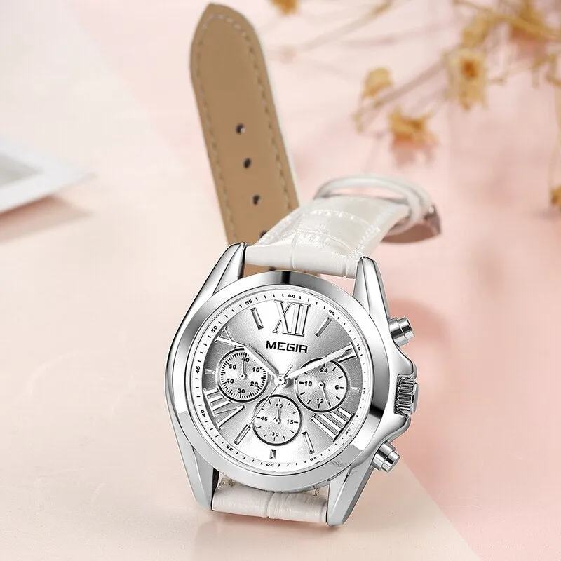 MEGIR Classic Chronograph Watch for Women