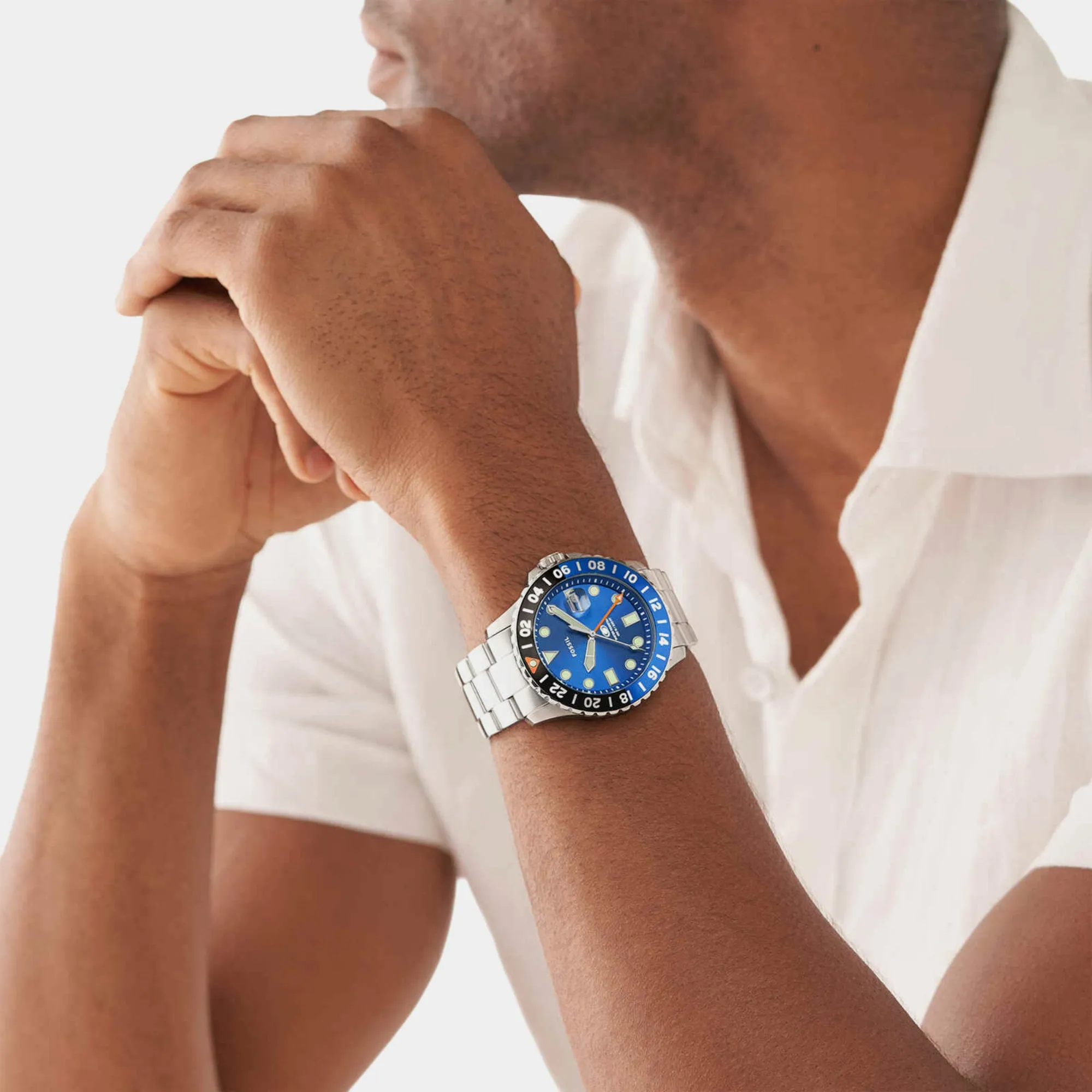Men Blue Analog Stainless Steel Watch FS5991