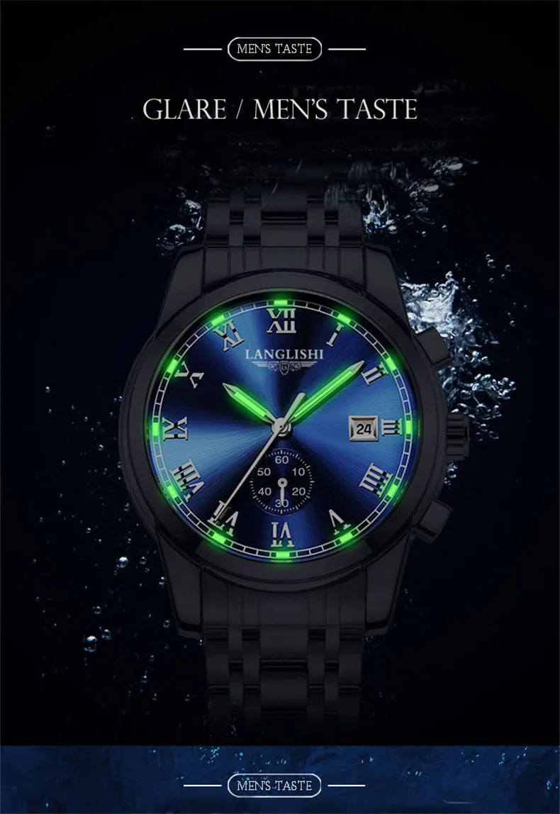 Men Stainless Steel Business Quartz Wrist Watch