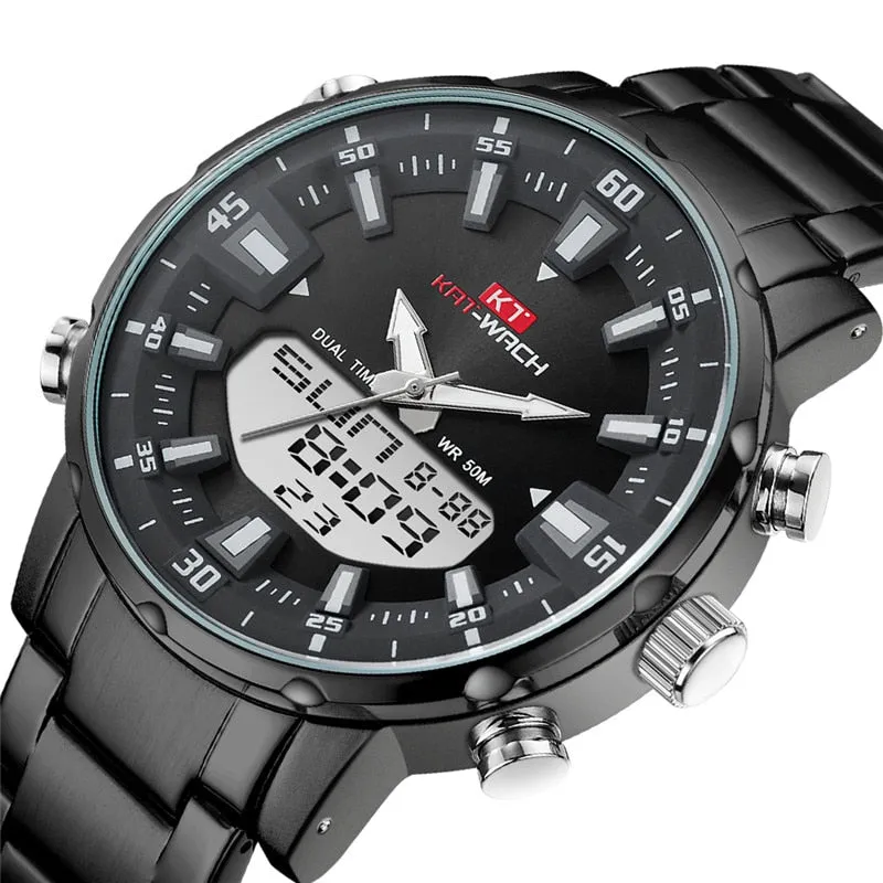 Mens Watches Top Luxury Brand Men Sports Watches Men's LED Digital Quartz Clock Waterproof Military Wrist Watch black waches