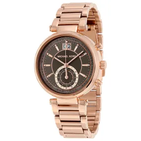 Michael Kors Sawyer Grey Dial Rose Gold-plated Ladies Watch MK6226