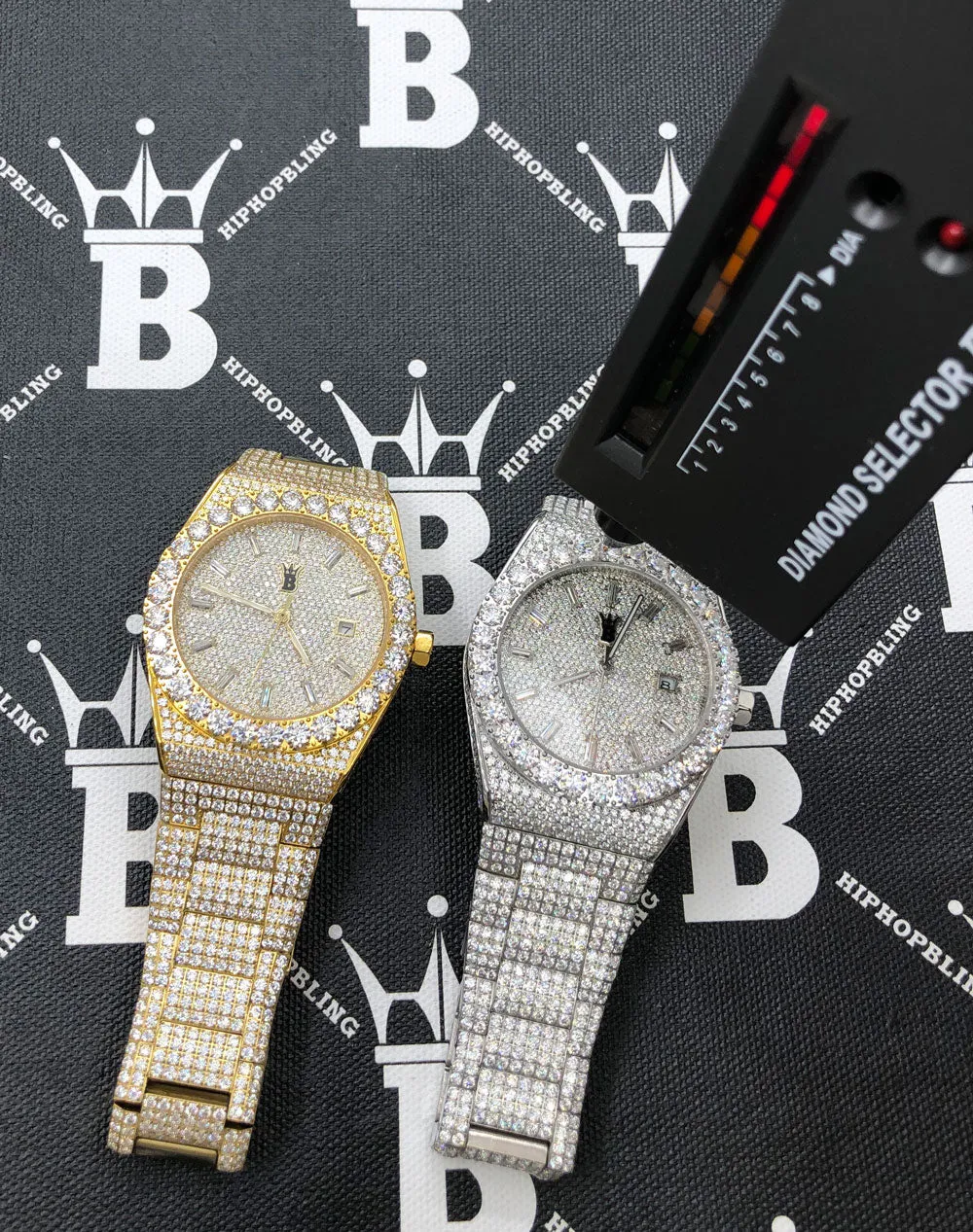 Moissanite Crown Iced Out Hip Hop Bling Bustdown Watch 50 Carats