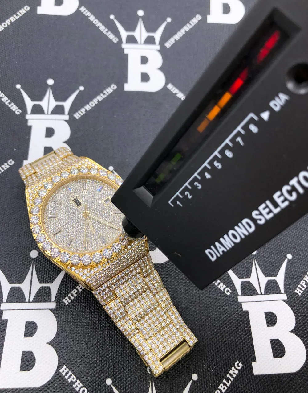 Moissanite Crown Iced Out Hip Hop Bling Bustdown Watch 50 Carats